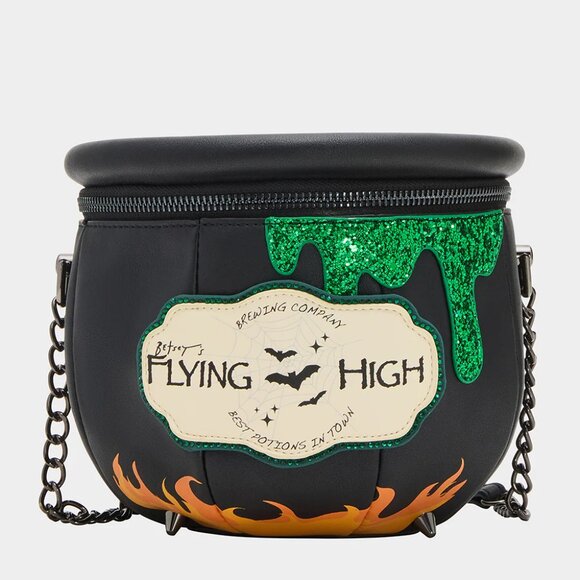 Betsey Johnson Kitsch Feelin Popular Black Witches Caludron NWT - Picture 8 of 9